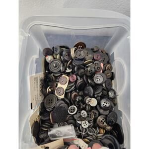 Black Buttons various shapes/sizes, new and vintage